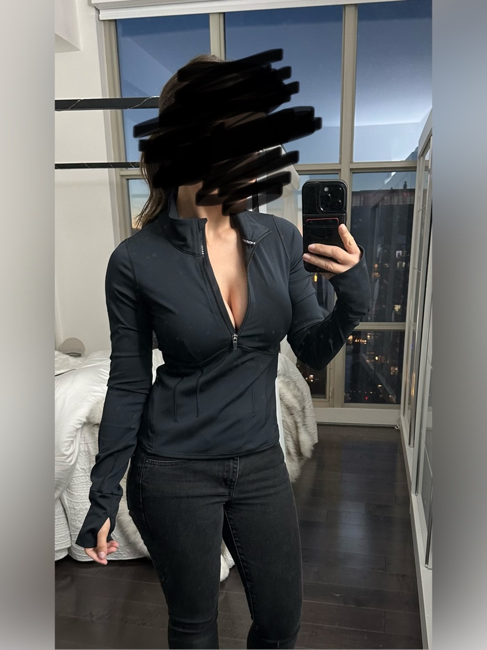 FP Movement Run The Course Black Half Zip Top S